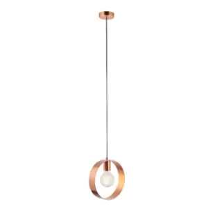 image of Gallery Interiors Hoop Pendant Light Brushed Copper