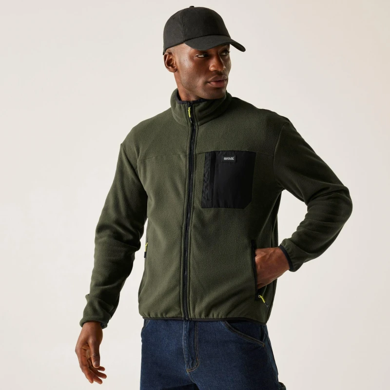 Image of Regatta Regatta Men 'Frankie' Full Zip Fleece in Green Size: large Green L Male 5063019778204
