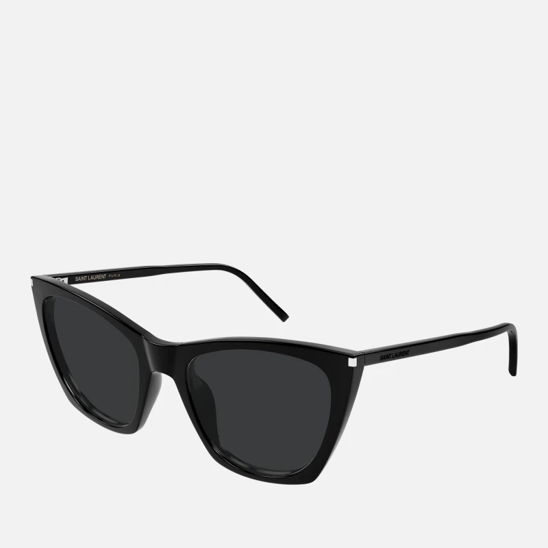 Image of Saint Laurent Womens Kate Thin Cat Eye Sunglasses Black female One Size