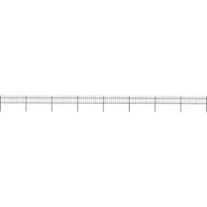 Image of Garden Fence with Spear Top Steel 13.6x0.6 m Black Vidaxl Black