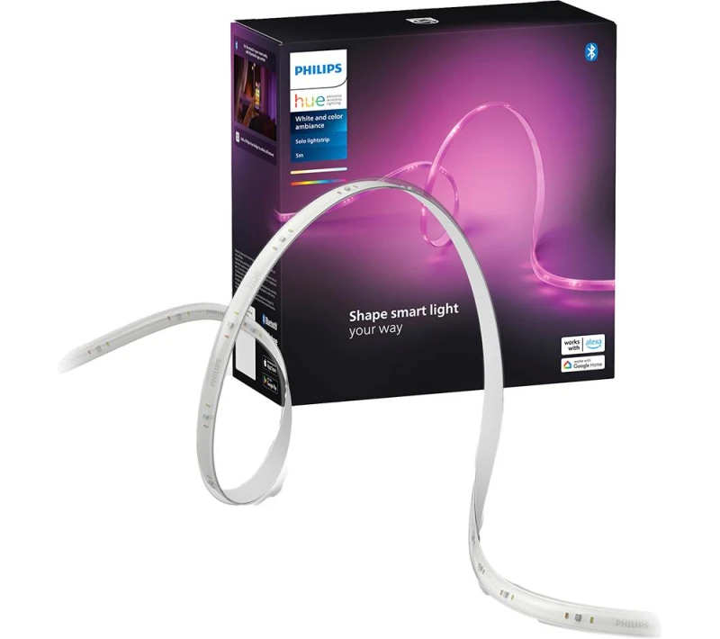 Image of Philips Hue Philips Hue Solo lightstrip Smart strip light Bluetooth/Zigbee White Silicone Variable 20 W 929003817003