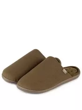 Image of TOTES Perforated Suedette Mule Slipper - Khaki, Size 9, Men