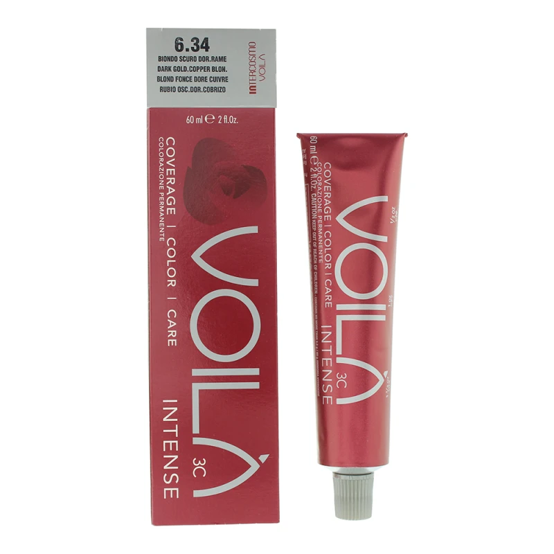 Image of Intercosmo Voila 3c Intense 6.34 Dark Golden Copper Blonde Hair Colour 60ml