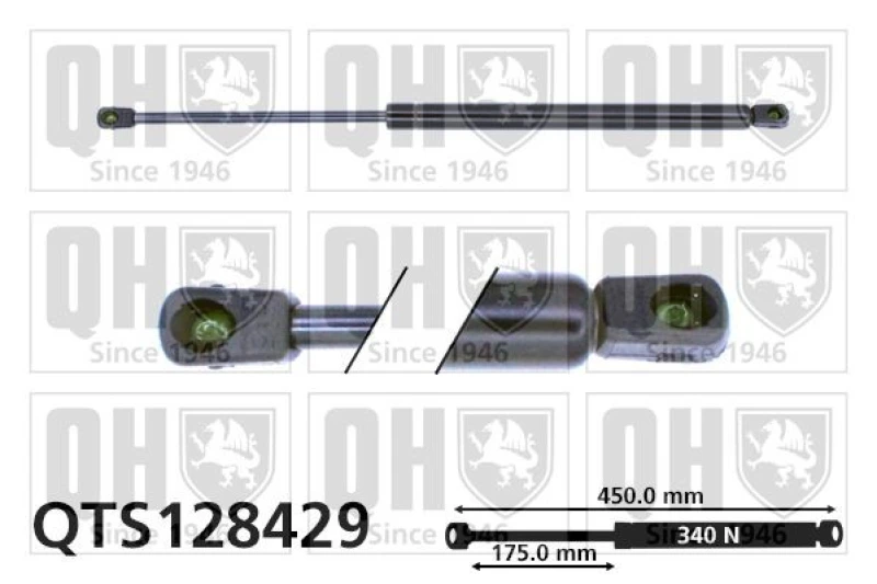 Image of QUINTON HAZELL Tailgate strut QUINTON HAZELL QTS128429