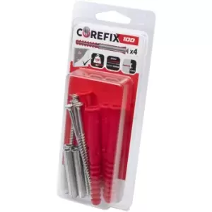 Image of 100 Heavy Duty Dot & Dab Wall Plasterboard Fixing for TVs, Cabinets, Radiators, & Shelving 4 Pack - Corefix