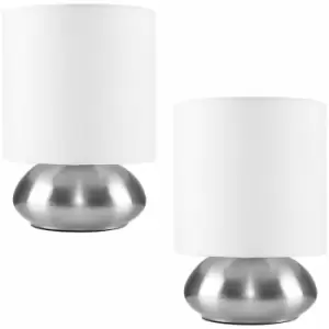 Image of Minisun - Bedside Table Touch Lamp Round Office Reading Lighting - Add LED Bulb