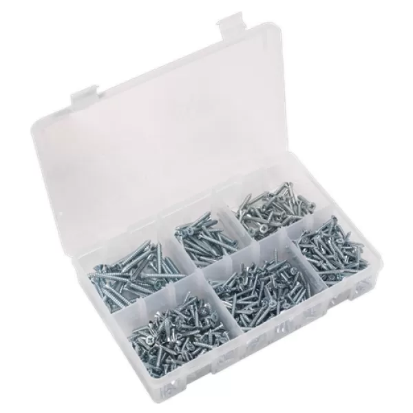 Image of Sealey AB062STCS Self Tapping Screw Mix 510pc Countersunk Pozi Zinc DIN 7982