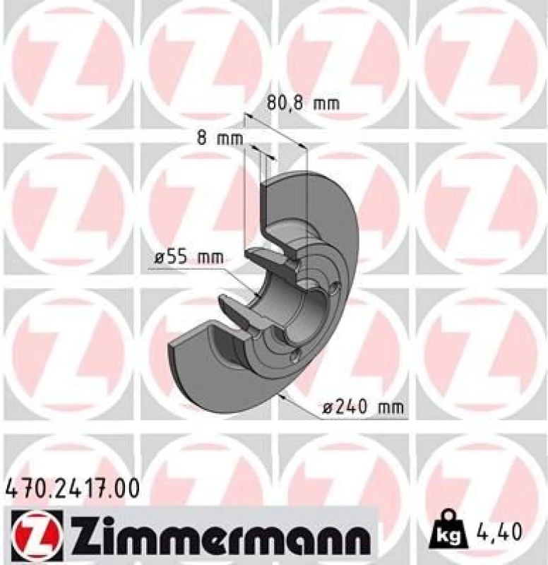 Image of ZIMMERMANN Brake disc ZIMMERMANN 470.2417.00