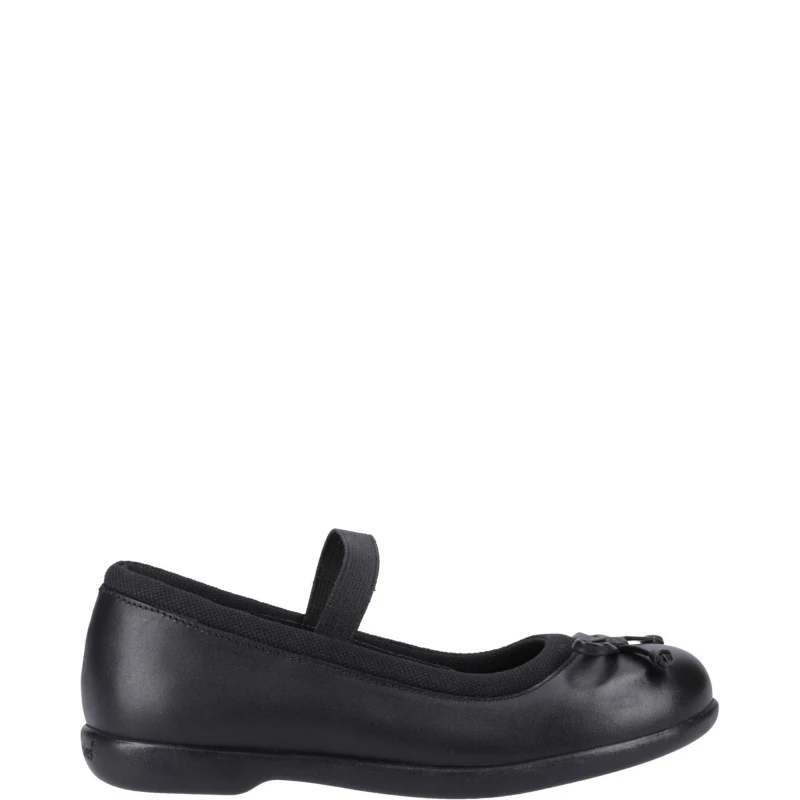 Image of Hush Puppies Girls Betty Junior Leather School Shoes UK Size 11 (EU 29) Black HUS845-BLACK-11