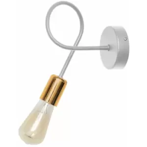 image of Helam Oxford Wall Lamp White, Copper 25cm