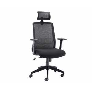 image of TC Office Denali High Back Mesh Task Chair with Headrest, Black