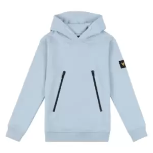 Image of Lyle & Scott Kids Zip Pocket LB Oth Hoodie - Celestial Blue - 3/4