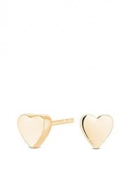 image of Simply Silver Sterling Silver 925 12Ct Yellow Gold Thick Heart Stud Earring