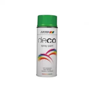 image of PlastiKote Deco Spray Paint High Gloss RAL 6018 Yellow Green 400ml