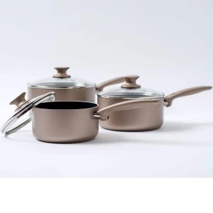 image of GreenPan Cambridge Bronze 3 Piece Saucepan Set