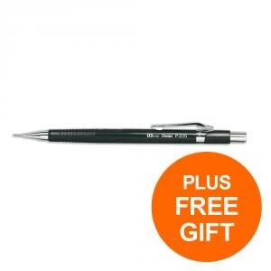 image of Pentel P205 Mech Pencil with Eraser with 6x HB 0.5mm Lead Pack 12 FREE