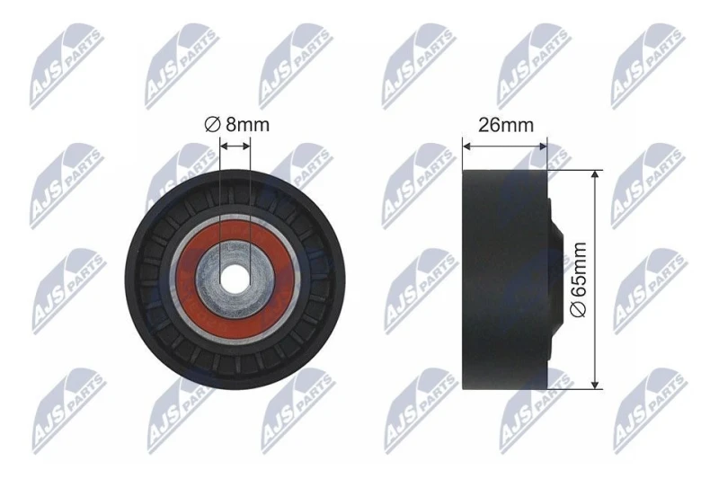 Image of NTY Deflection / guide pulley, V-ribbed belt NTY RNK-AU-016