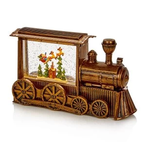 image of Premier Decorations Premier Ltd 29cm Water Spinner Train Warm White LED - Gold