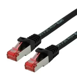 image of Roline Black Cat6 Cable, S/FTP, Male RJ45, Terminated, 500mm