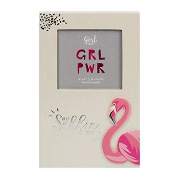 image of 4" x 4" - Girl Talk Photo Frame - Best Selfie Ever