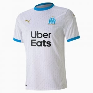 Image of PUMA Olympique De Marseille Home Replica Mens Jersey, White/Azure, size 2X Large, Clothing
