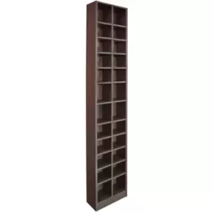Image of BLOCK - Tall Sleek 360 CD / 160 DVD Media Storage Tower Shelves - Dark Oak - Dark Oak