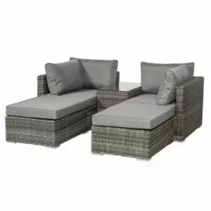 image of Royalcraft Paris 4 Seater 5pc Multi Setting Relaxer Set - Grey