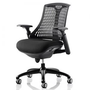 Image of dynamic Synchro Tilt Office Chair with Adjustable Armrest and Seat Flex Task Black Seat with Black Frame