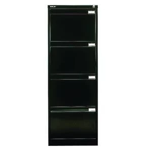 Image of Bisley 4 Drawer Filing Cabinet Flush Fronted Black BS4E BLACK