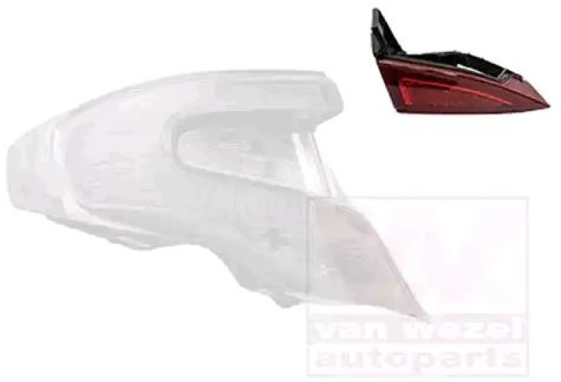 Image of VAN WEZEL 1717921 Rear light Inner Section, with bulb holder, Left Combination Rearlight (391)