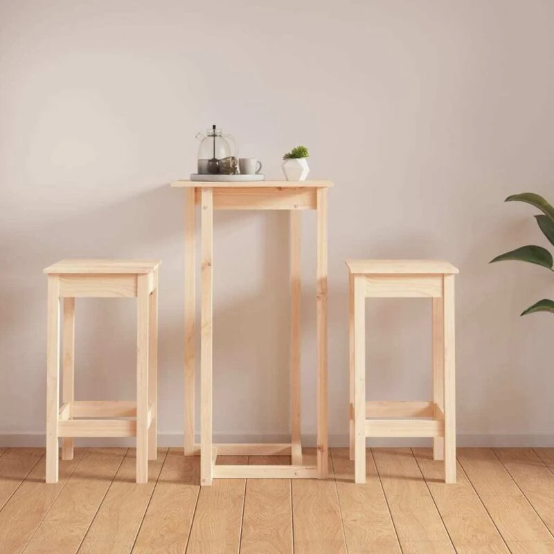 Image of VIDAXL 3 Piece Bar Set Solid Wood Pine Vidaxl 8720287210757