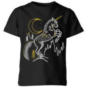 image of Harry Potter Unicorn Kids T-Shirt - Black - 11-12 Years