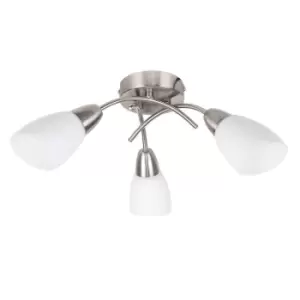 Image of Barine 3 Way Brushed Chrome Ceiling Bar Light