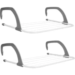 Image of Radiator Clothes Airers - Set of 2 M&W - Grey