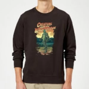 image of Universal Monsters Creature From The Black Lagoon Illustrated Sweatshirt - Black