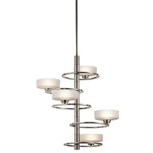 Image of 5 Light Multi Arm Chandelier Classic Pewter Finish, G9