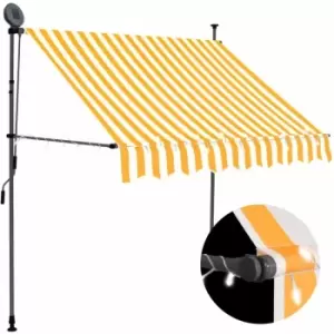 image of Manual Retractable Awning with LED 100cm White and Orange Vidaxl Orange