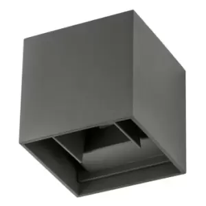 Image of Netlighting Merano Chicago 2 Light Outdoor Up Down Wall Lamp Dark Grey Aluminium