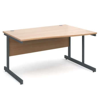 image of Dams Contract Right-Hand Wave Desk - Beech