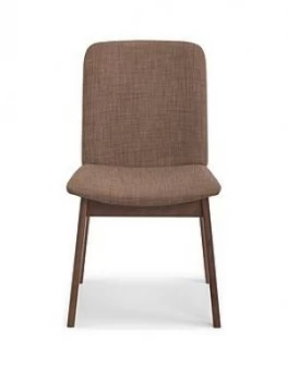 Image of Julian Bowen Kensington Pair Of Solid Wood And Linen Chairs