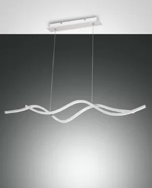 Image of Sinuo LED Integrated Pendant Ceiling Light Light White Glass