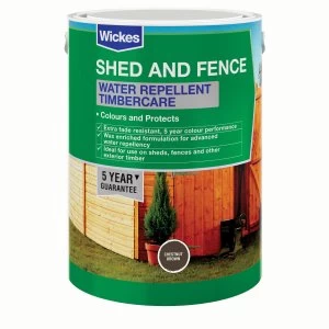 image of Wickes Water Repellent Timbercare - Chestnut Brown 5L