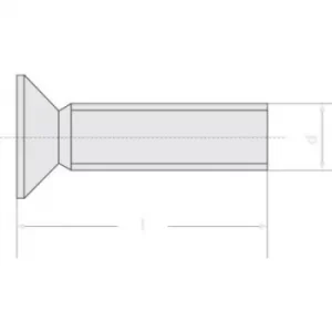 Image of TOOLCRAFT M2,5*12 D965-4.8-A2K 194778 Countersunk screws M2.5 12mm Slot DIN 965 Steel zinc plated 100 pc(s)