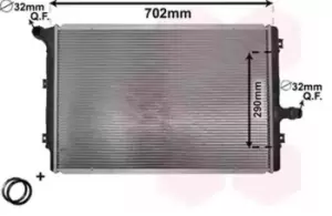 Image of VAN WEZEL Engine radiator VW,AUDI,SKODA 58012208 1K0121251AB,1K0121251BK,1K0121251DD Radiator, engine cooling,Radiator,Engine cooler 1K0121251DM