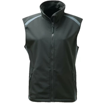 image of Womens Soft-shell Gillet Black Large - Sitesafe