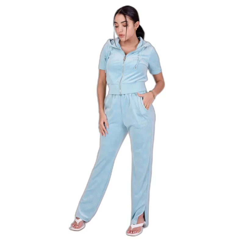 Image of Project X Paris Loose-fitting velvet Trousers For Her Project X Paris Bleu Female XS