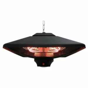 Image of Outsunny Hanging Electric LED Heater 2KW, black
