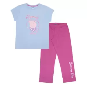 Image of Peppa Pig Womens/Ladies Granny Pig Pyjama Set (3XL) (Pale Blue/Pink)