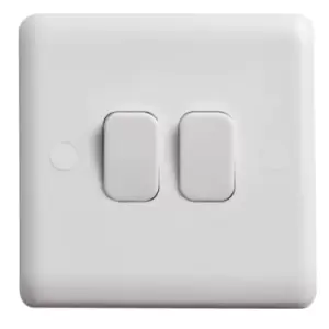 Image of Vimark Curve 10A 2 Gang 2 Way Light Switch - VC1204 - 241417