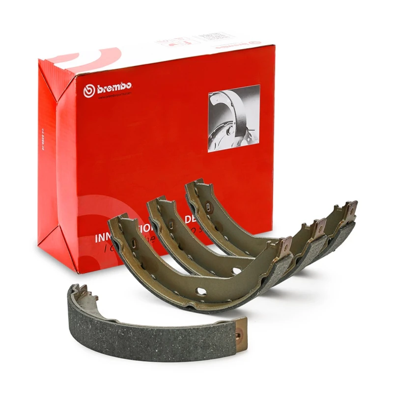 Image of BREMBO S 28 518 Handbrake Shoes ESSENTIAL LINE Brake Shoe Set,parking brake (1419)